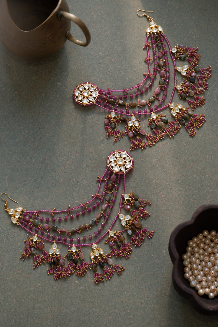 Gulrukh Multicolored Kundan Earrings