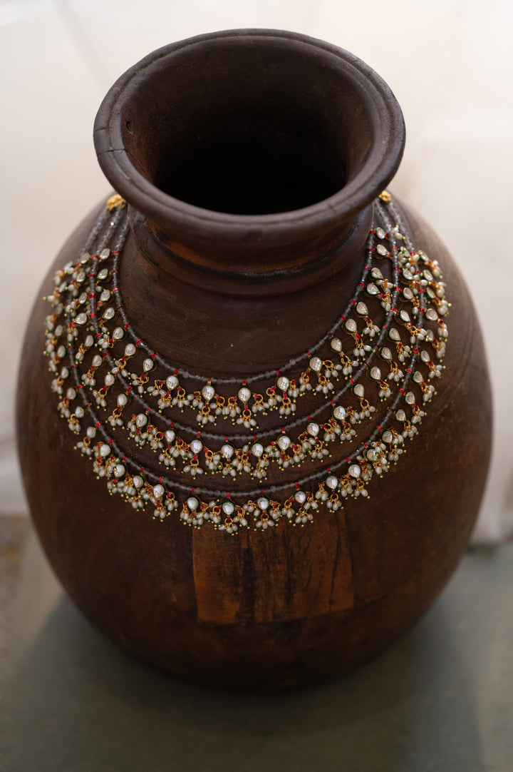 Versha Grey Layered Kundan Necklace