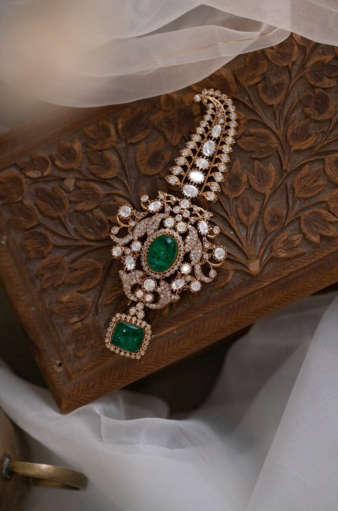 Romil Green Polki Earrings