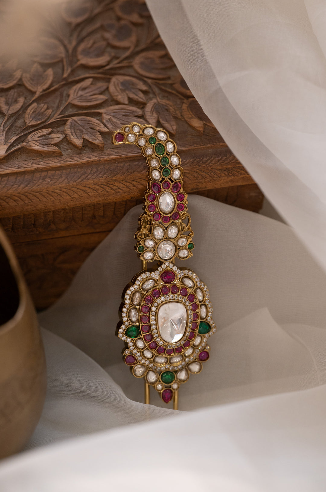 Yash Red Polki Kalgi