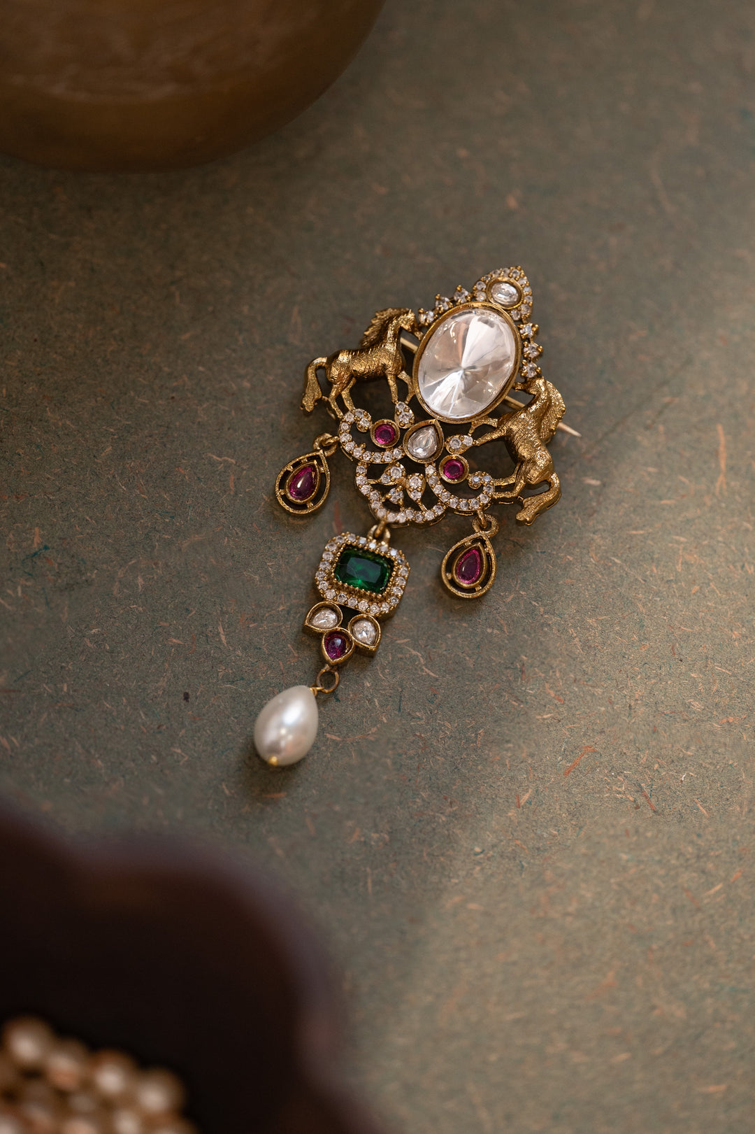 Sarav Polki Brooch
