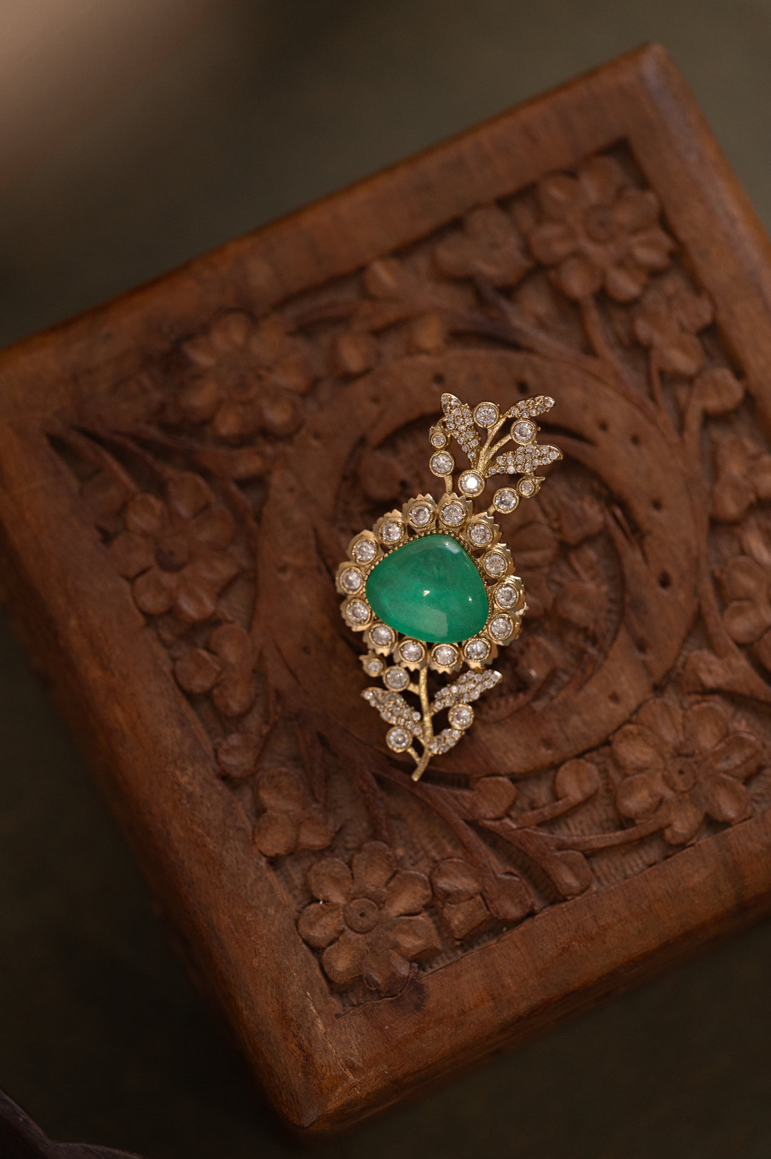 Shravan Mint Polki Brooch