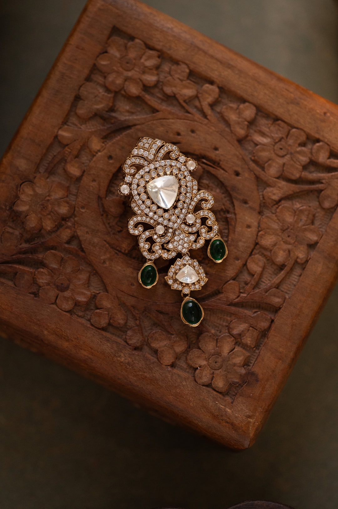 Ritvik Green Polki Brooch