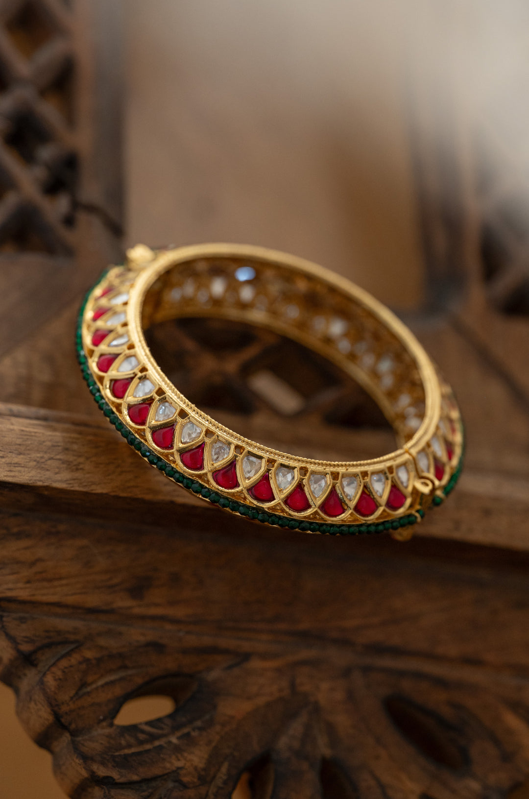 Sitara Red Polki Bangle