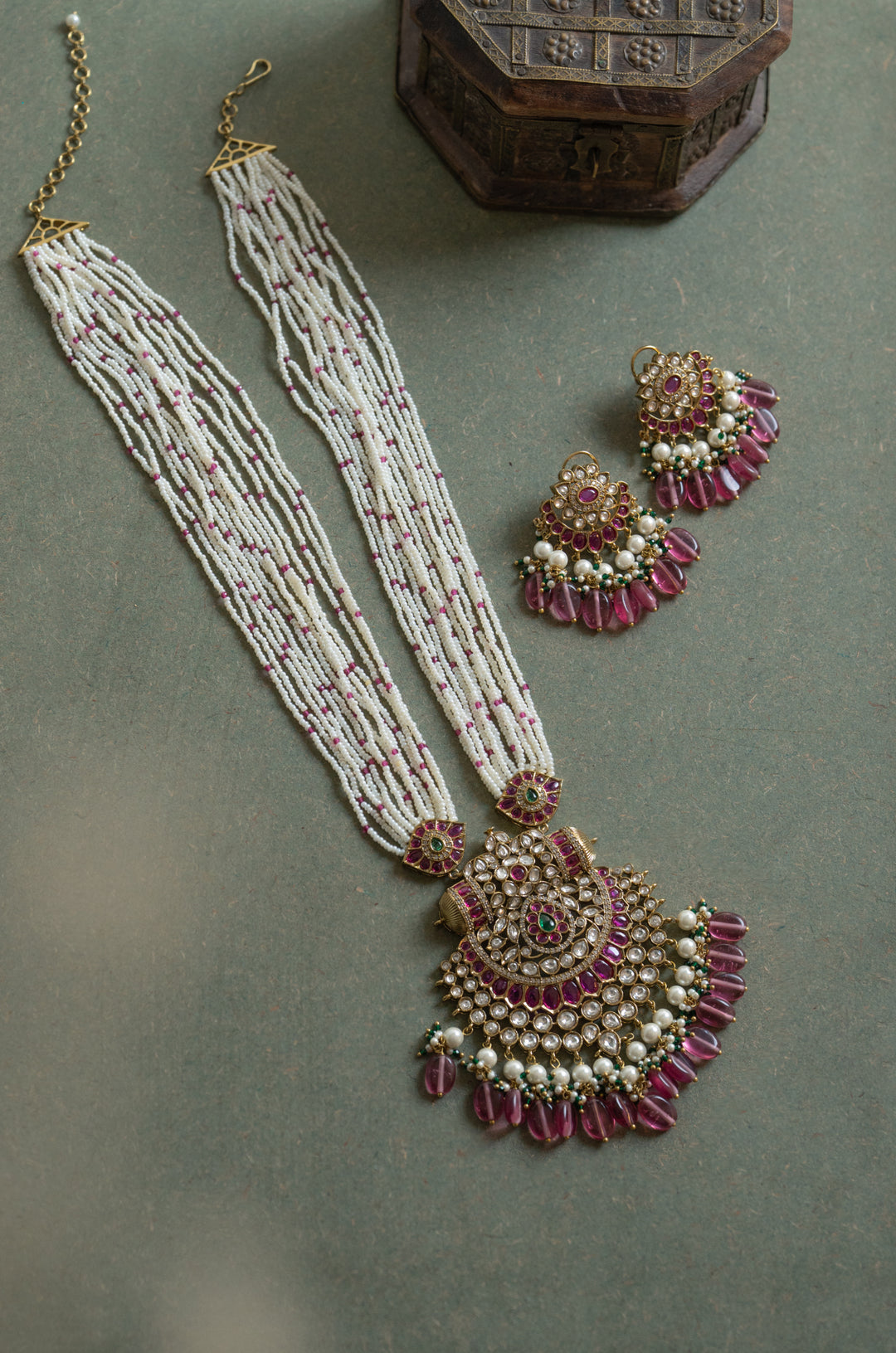 Ayesha Polki Beaded Necklace Set