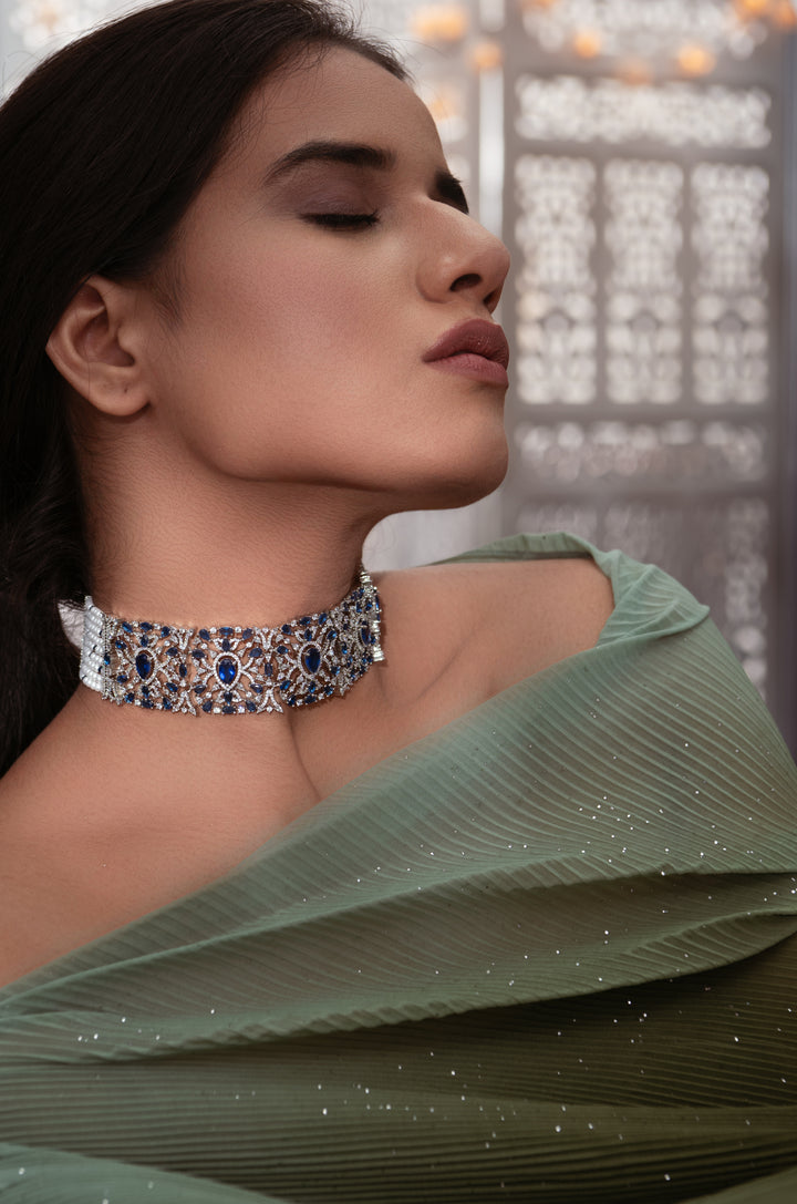 Myra Blue Choker Necklace