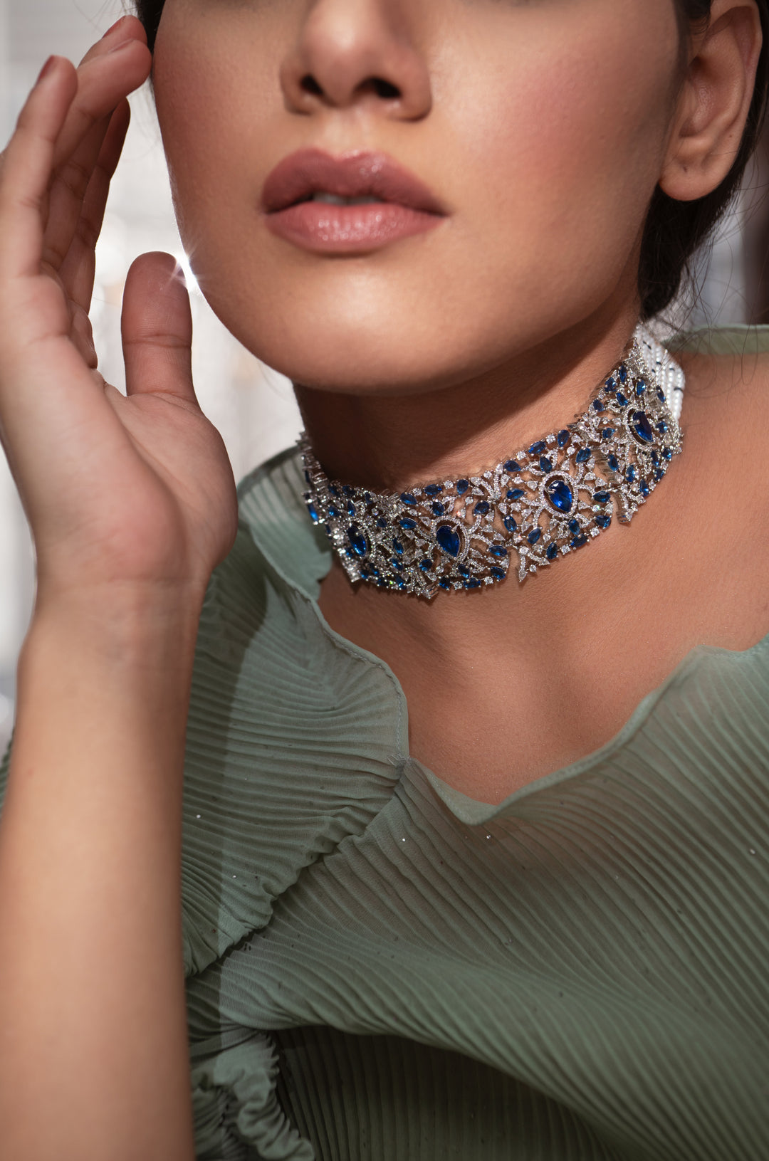 Myra Blue Choker Necklace