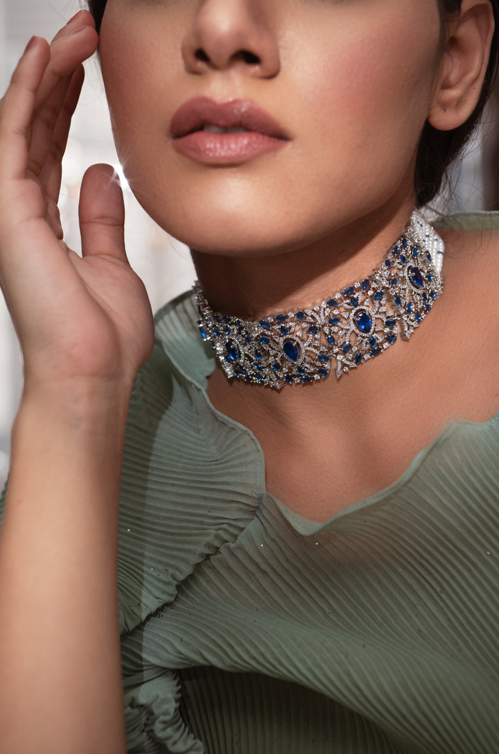 Myra Blue Choker Necklace