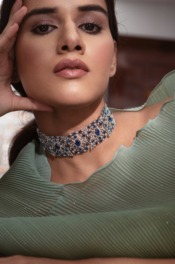 Myra Blue Choker Necklace