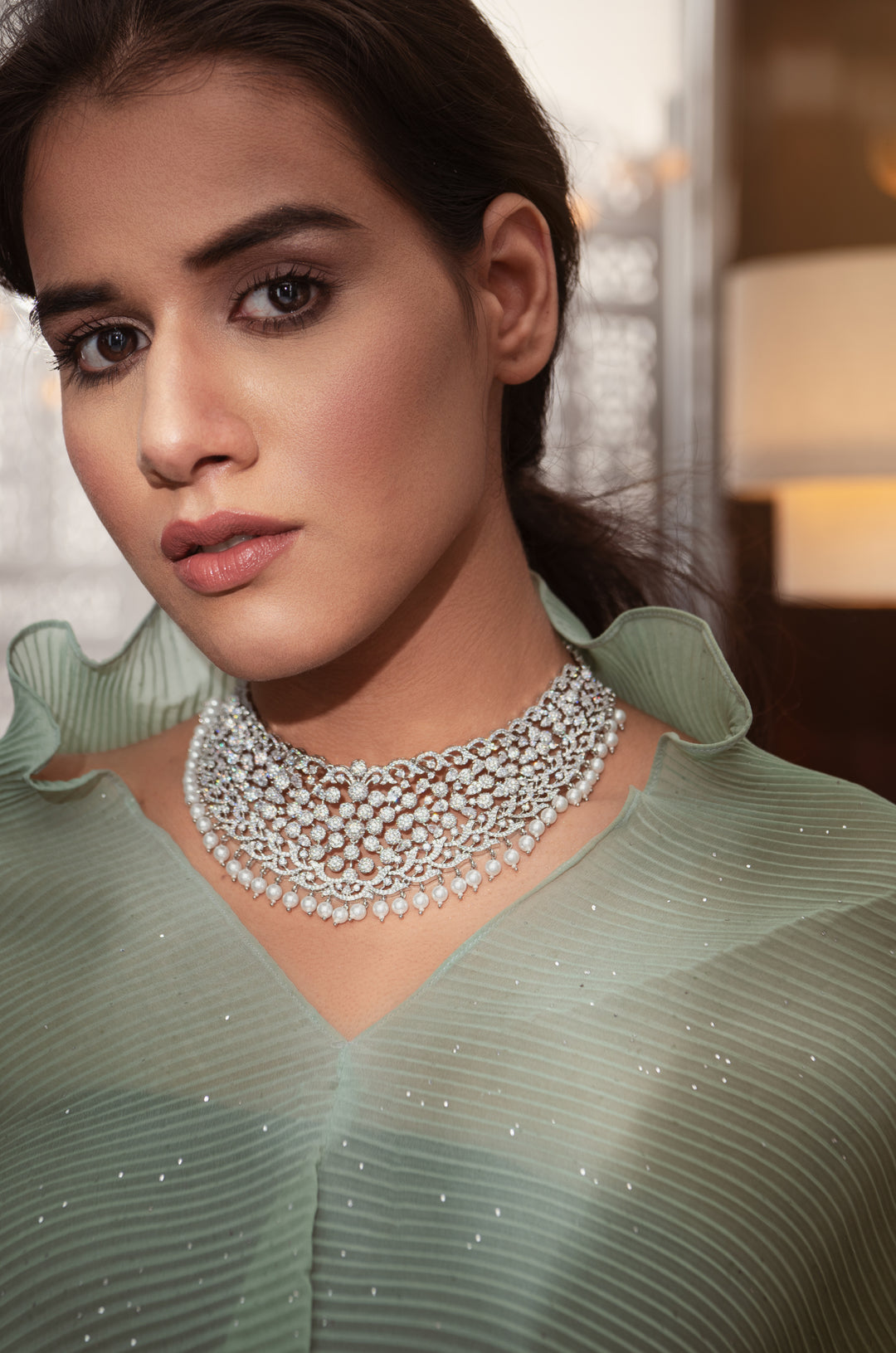 Reese Faux Diamond Necklace Set