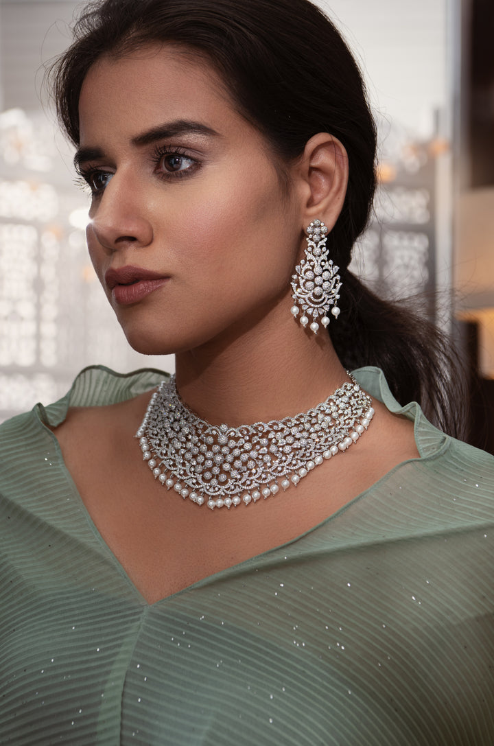 Reese Faux Diamond Necklace Set