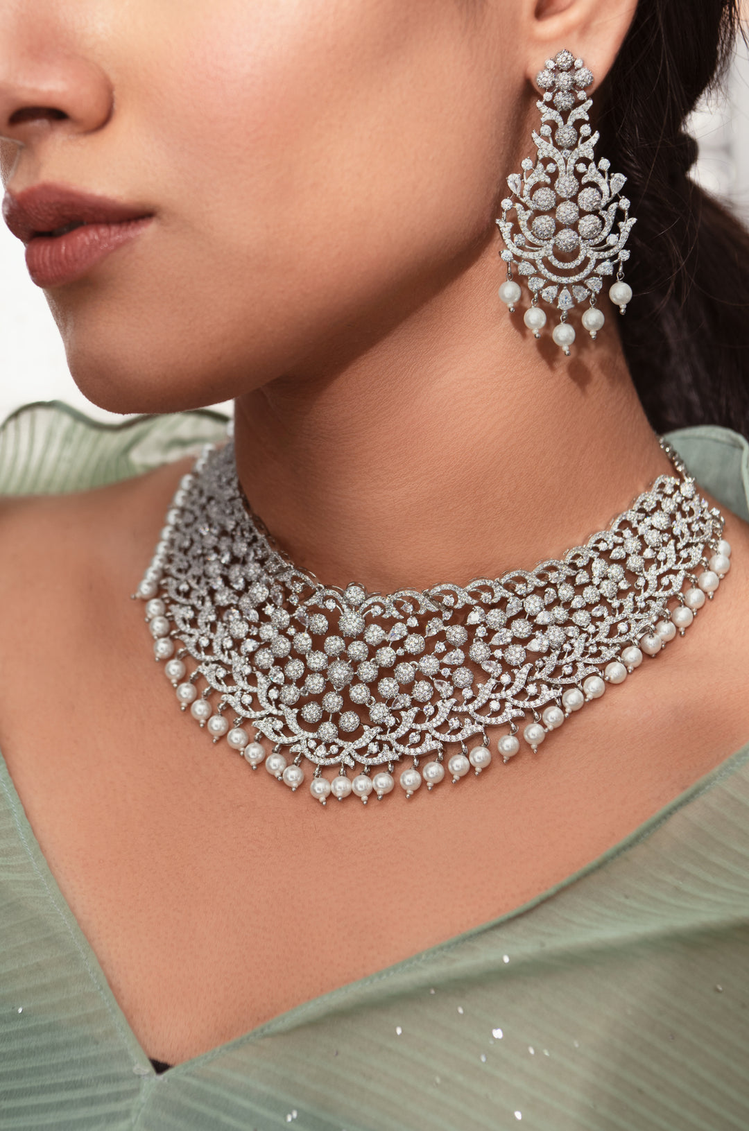 Reese Faux Diamond Necklace Set