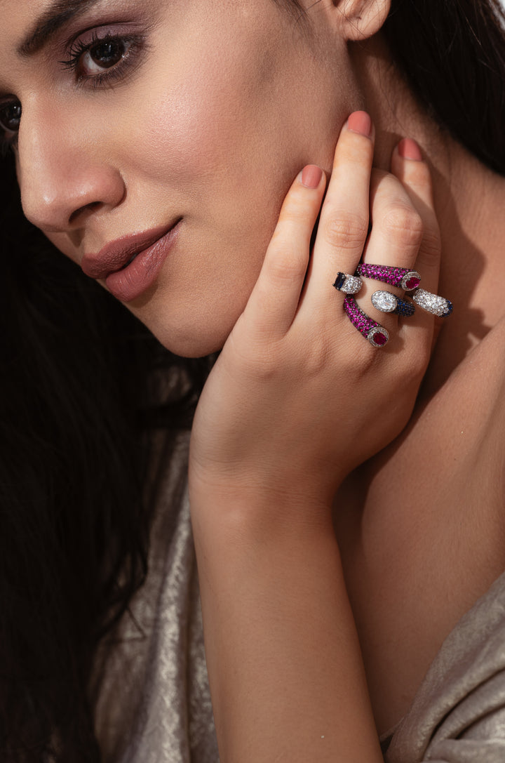 Silvie Faux Diamond Statement Ring