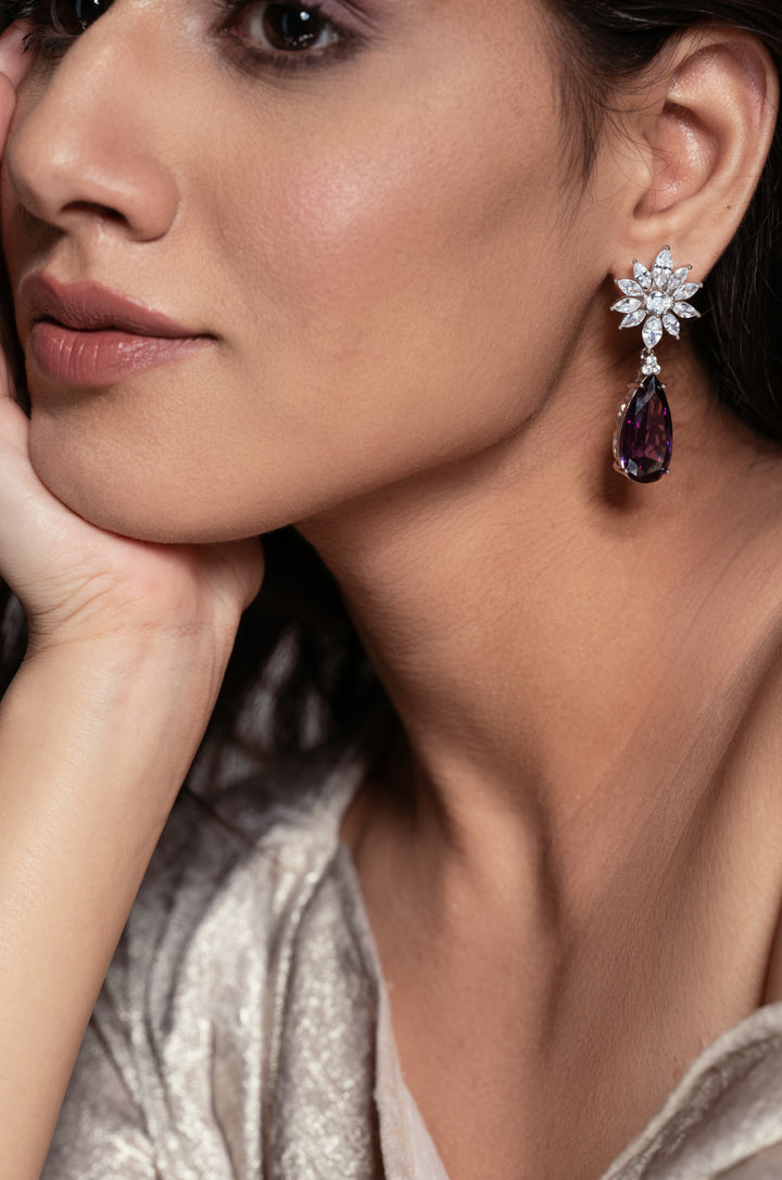 Jasper Purple Victorian Earrings