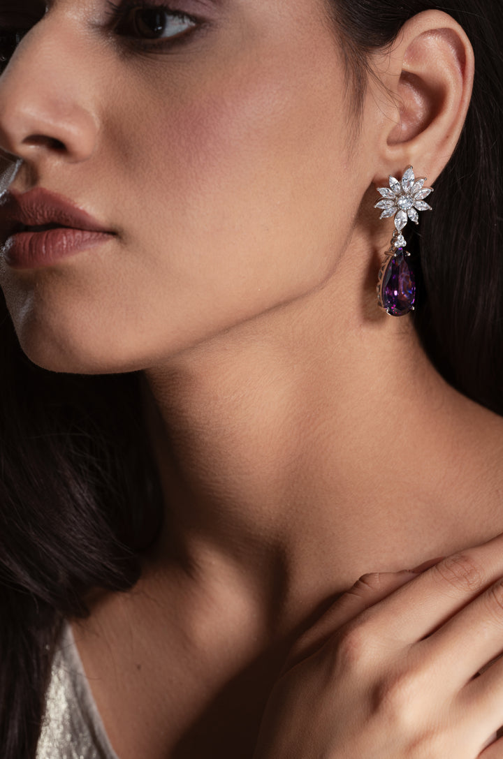 Jasper Purple Victorian Earrings