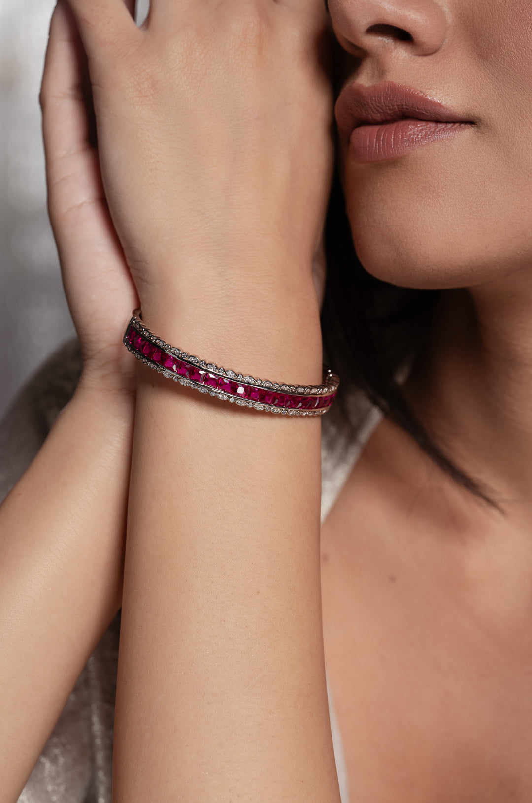 Zoe Pink Faux Diamond Bracelet