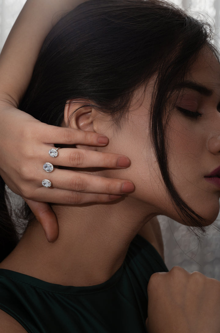 Nancy Double Finger Faux Diamond Ring