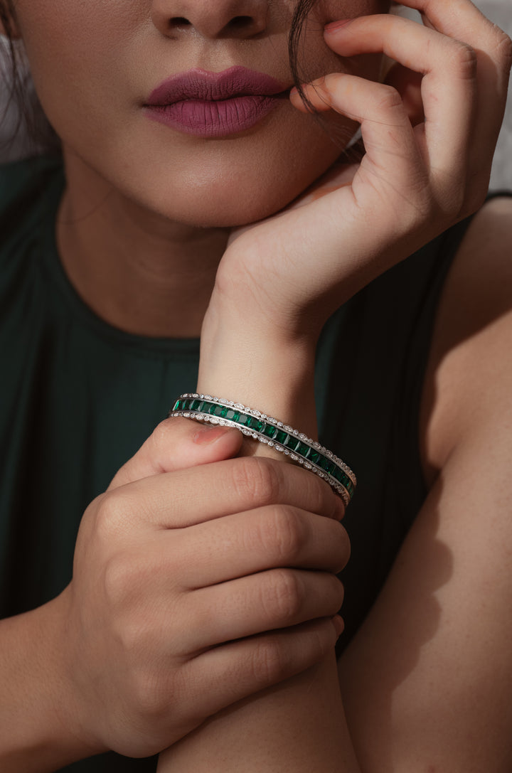 Zoe Green Faux Diamond Bracelet