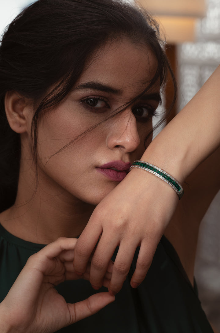 Zoe Green Faux Diamond Bracelet
