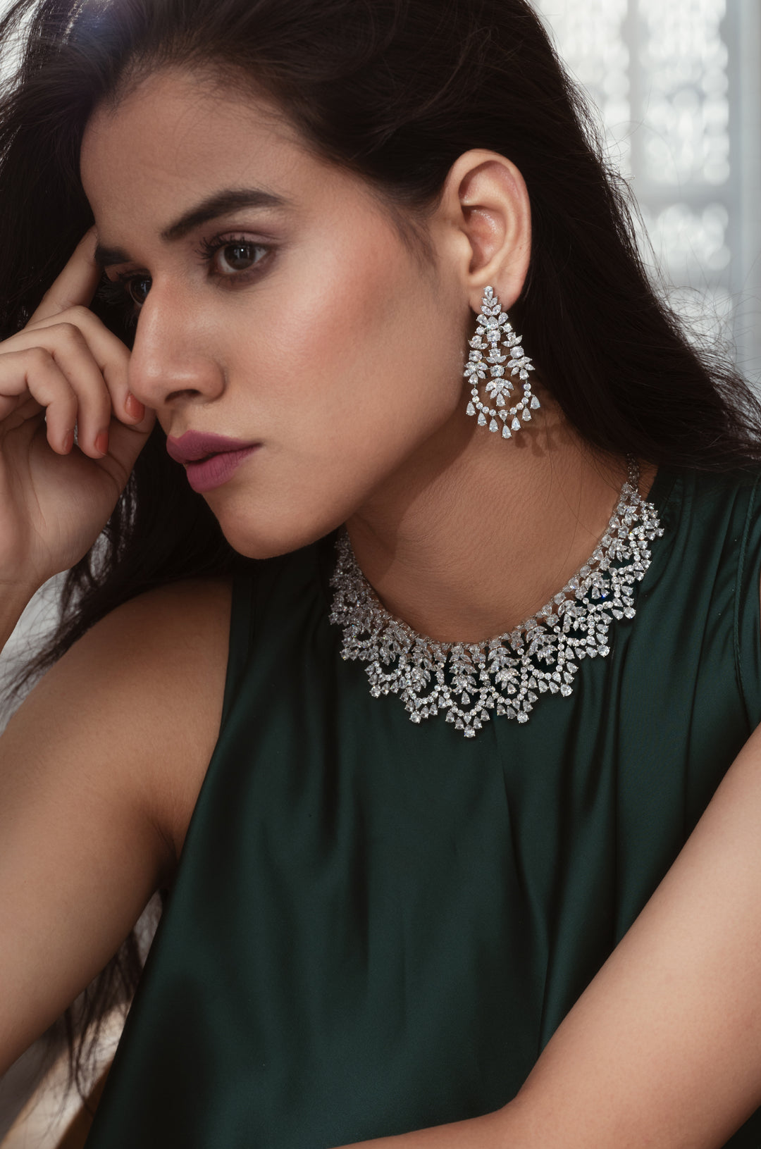 Callie Faux Diamond Necklace Set