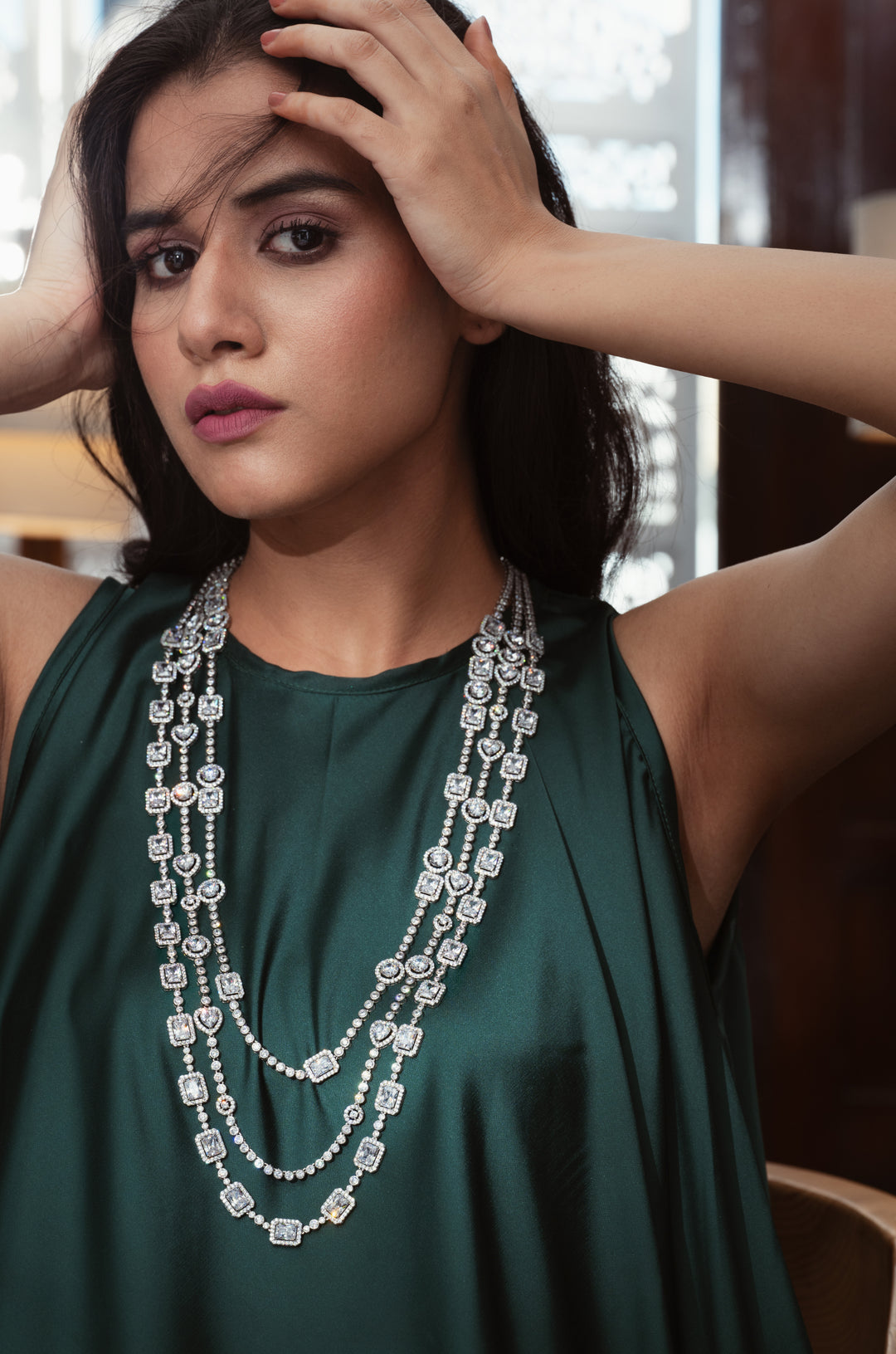 Verte Silver Layered Necklace