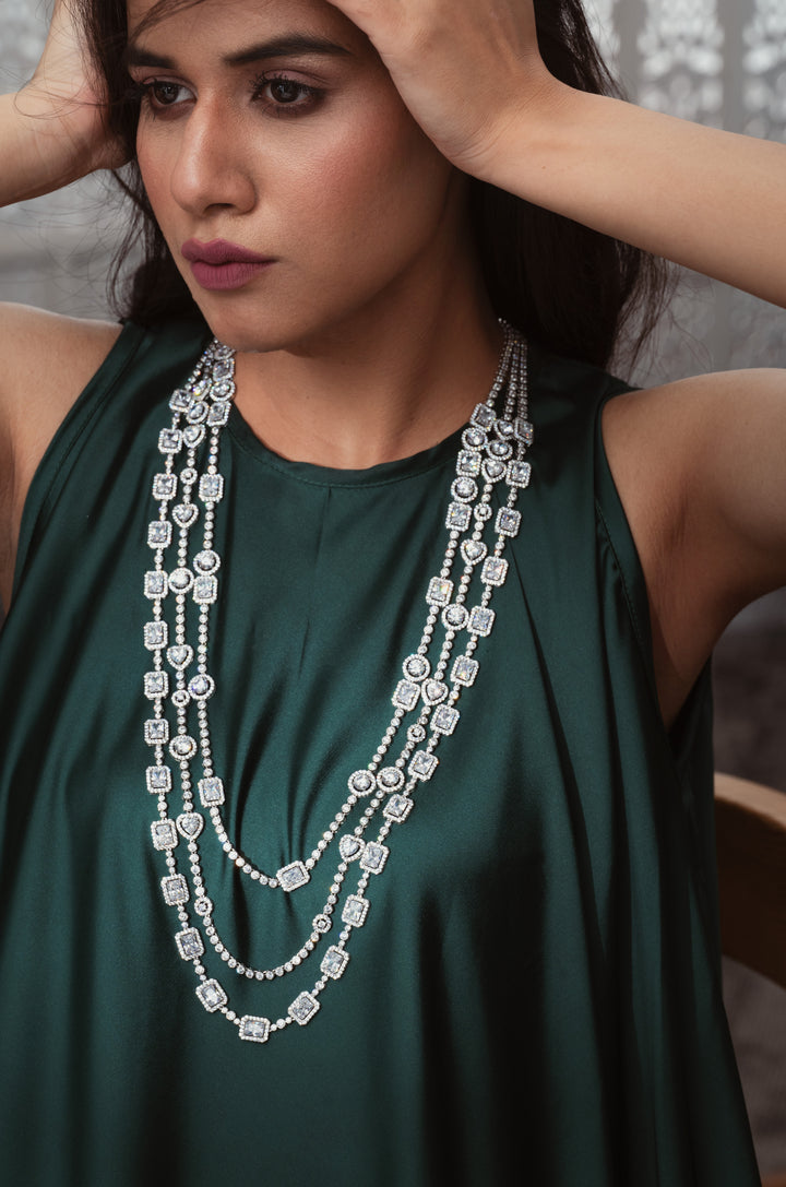 Verte Silver Layered Necklace