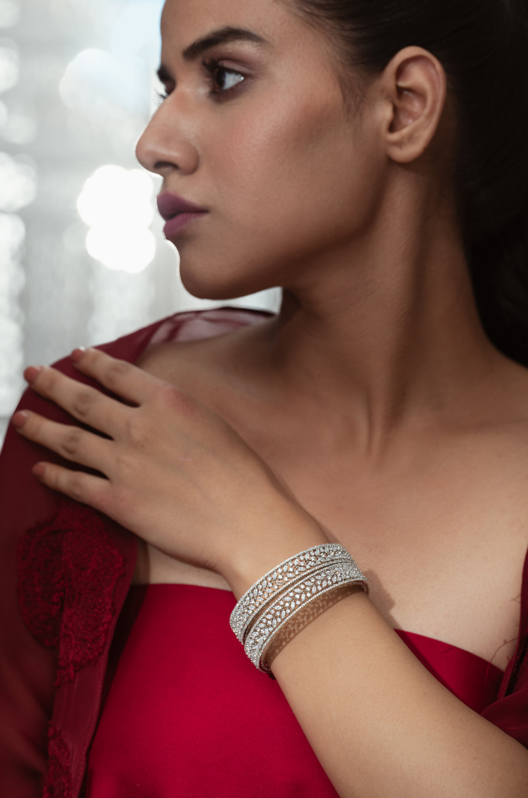 Kiki Faux Diamond Bangles - Set of 2