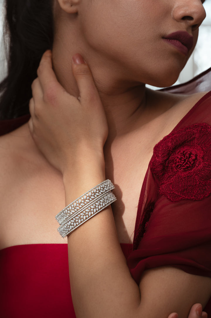 Kiki Faux Diamond Bangles - Set of 2