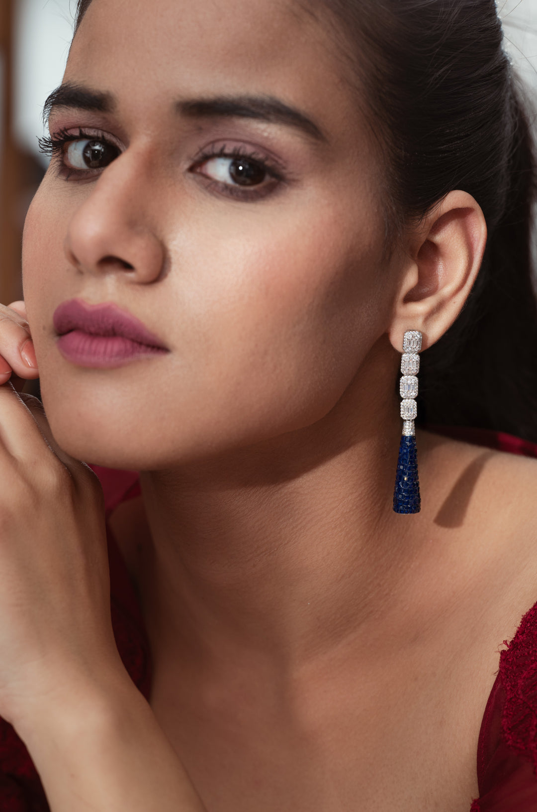 Cassie Blue Victorian Earrings