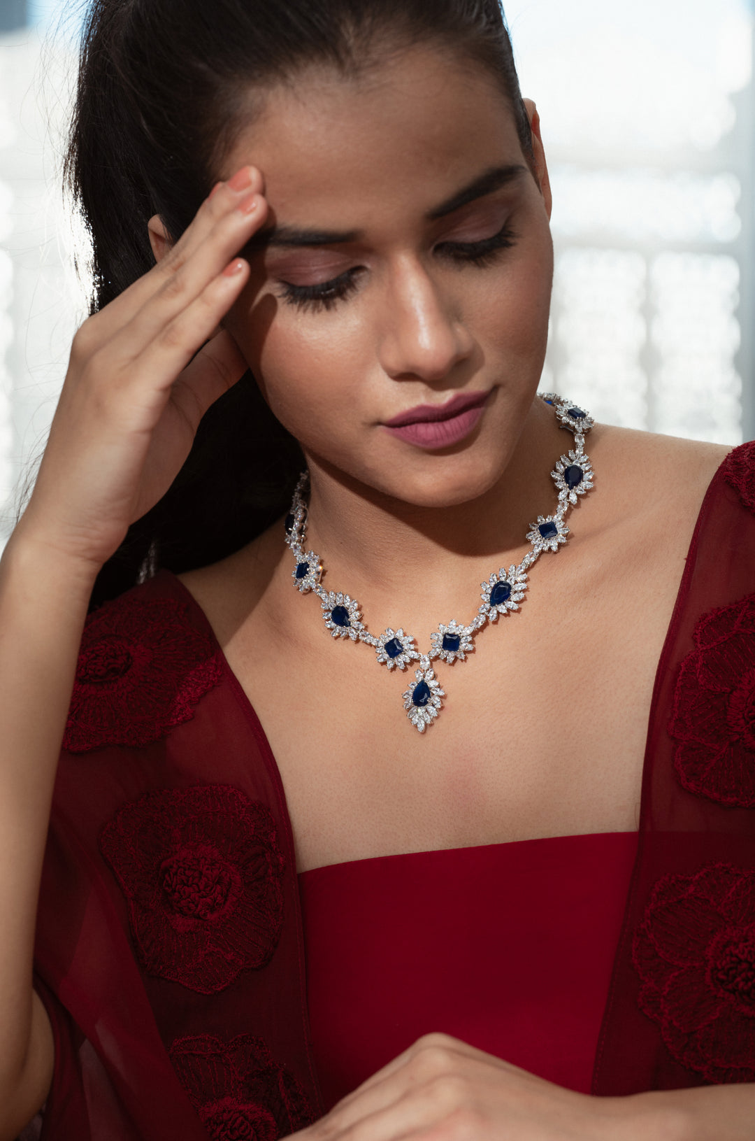 Vivian Blue Victorian Necklace Set