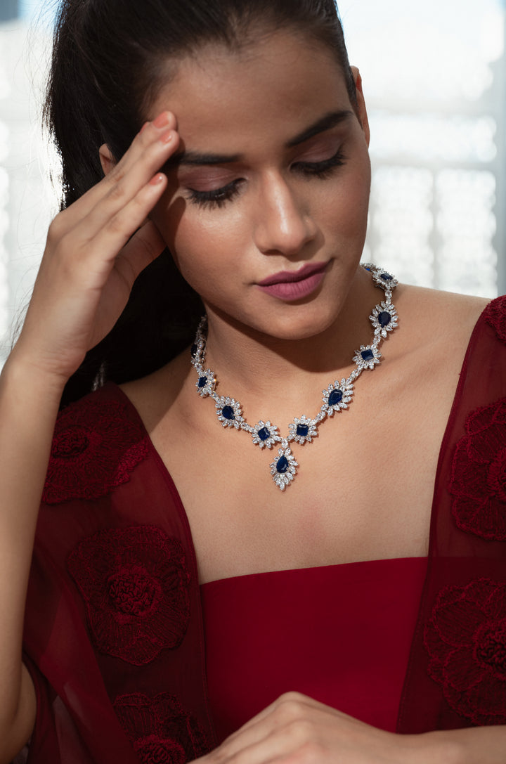 Vivian Blue Victorian Necklace Set