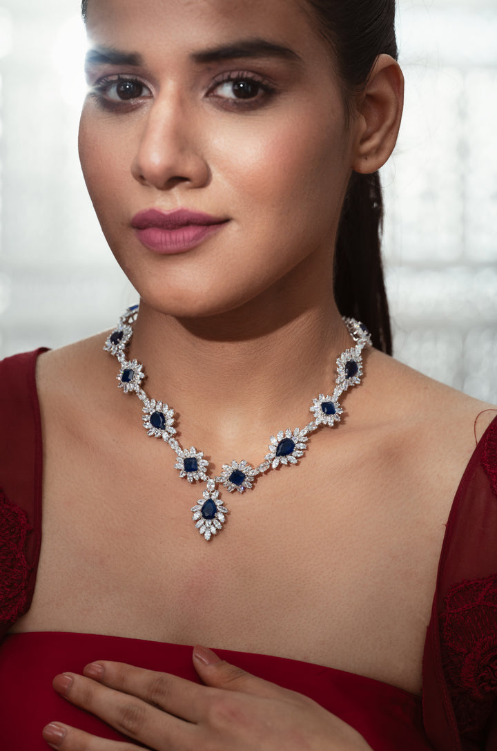 Vivian Blue Victorian Necklace Set