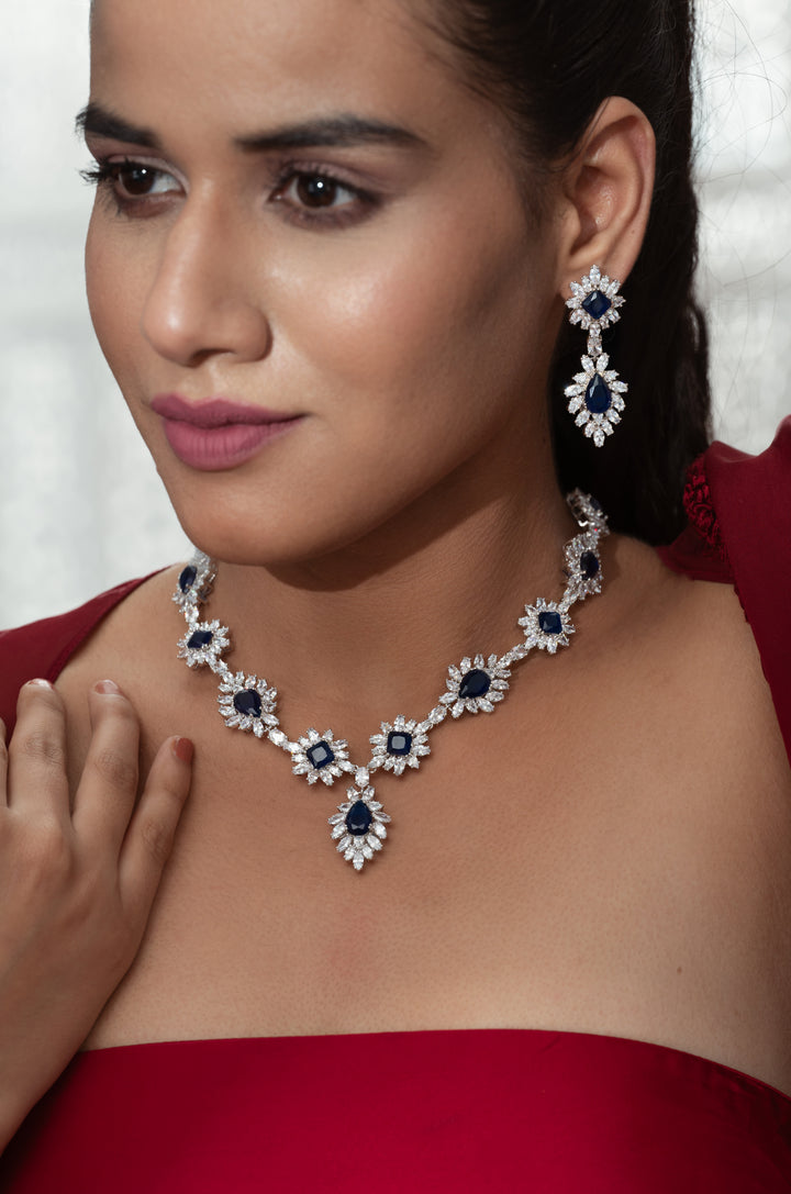 Vivian Blue Victorian Necklace Set