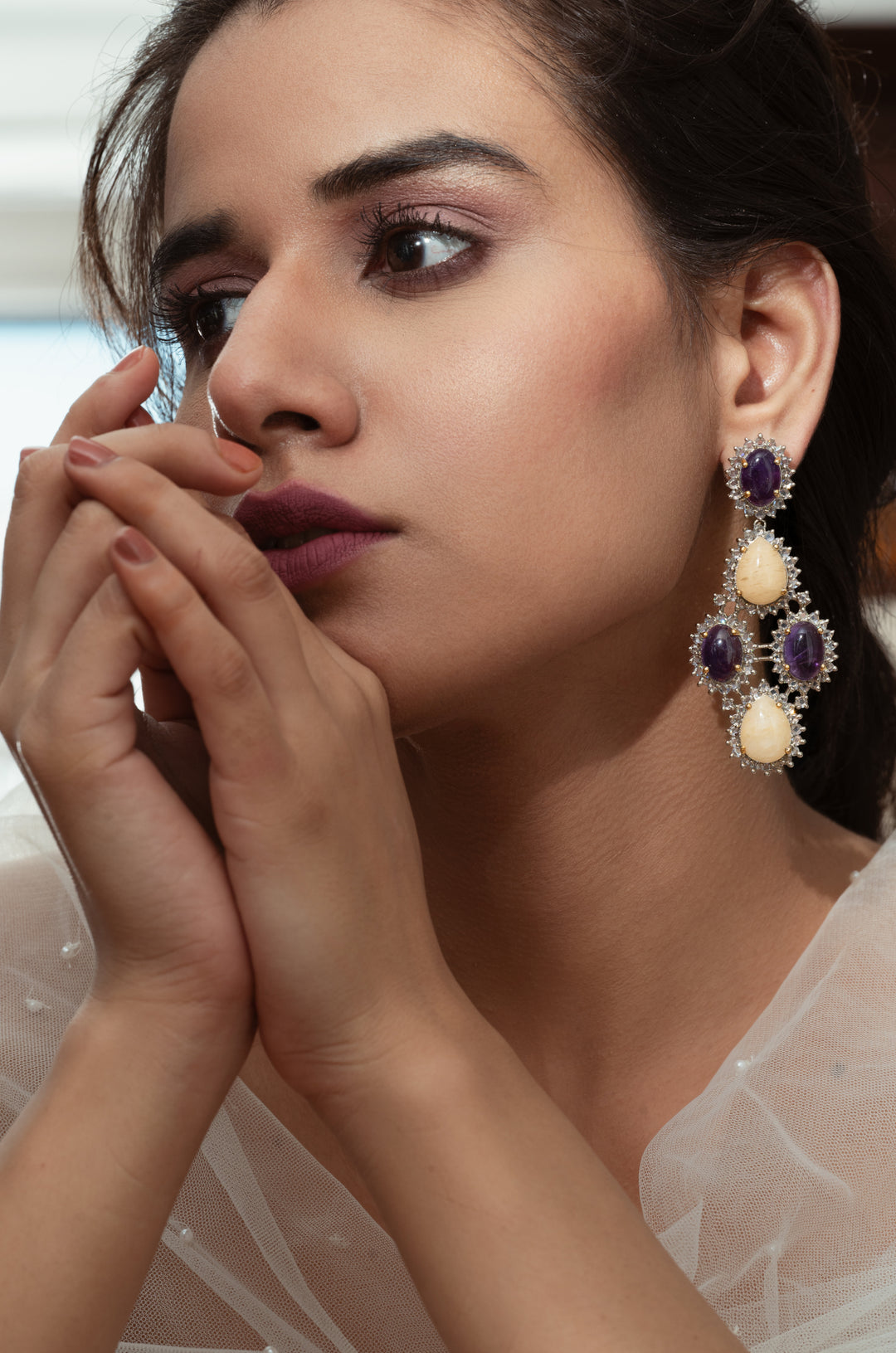 Irya Purple Yellow Earrings