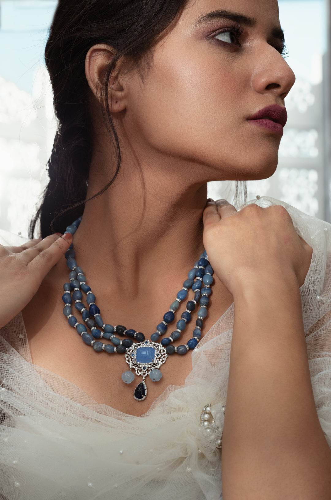 Agnes Blue Statement Necklace