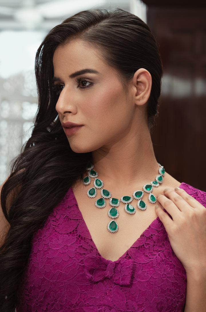 Millie Green Statement Necklace Set