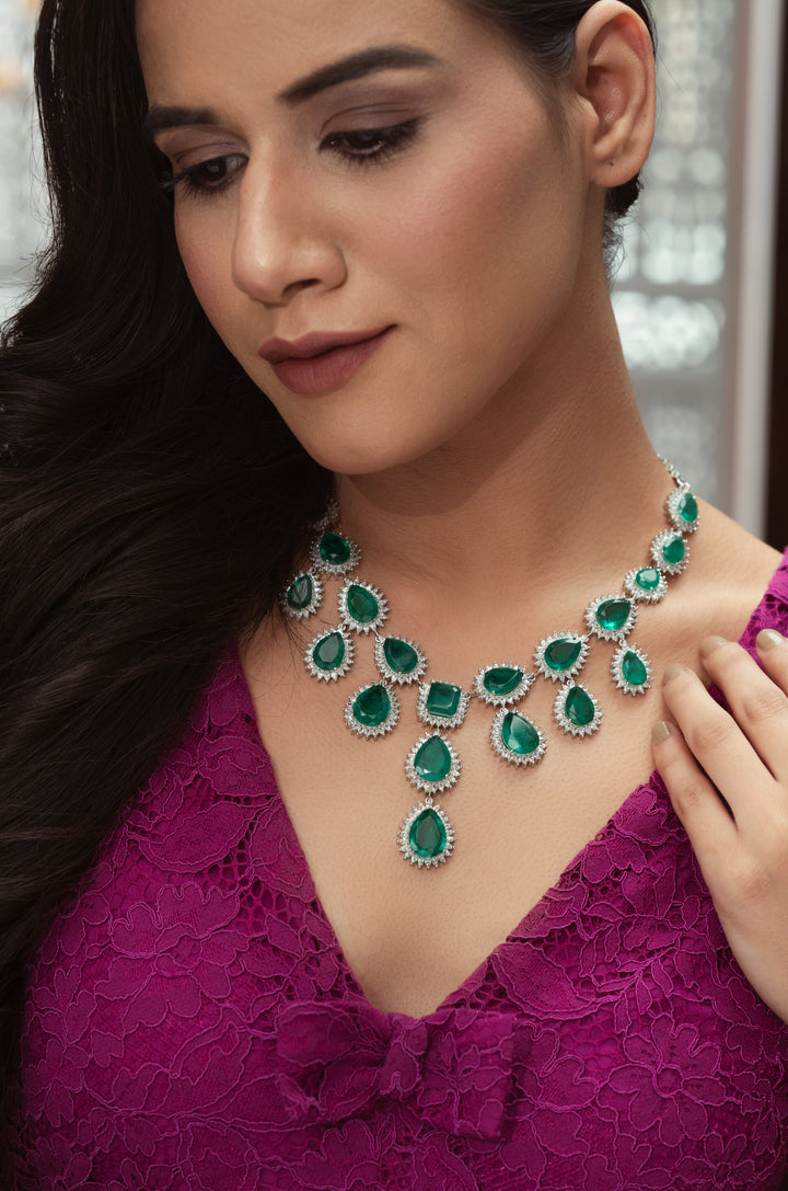 Millie Green Statement Necklace Set