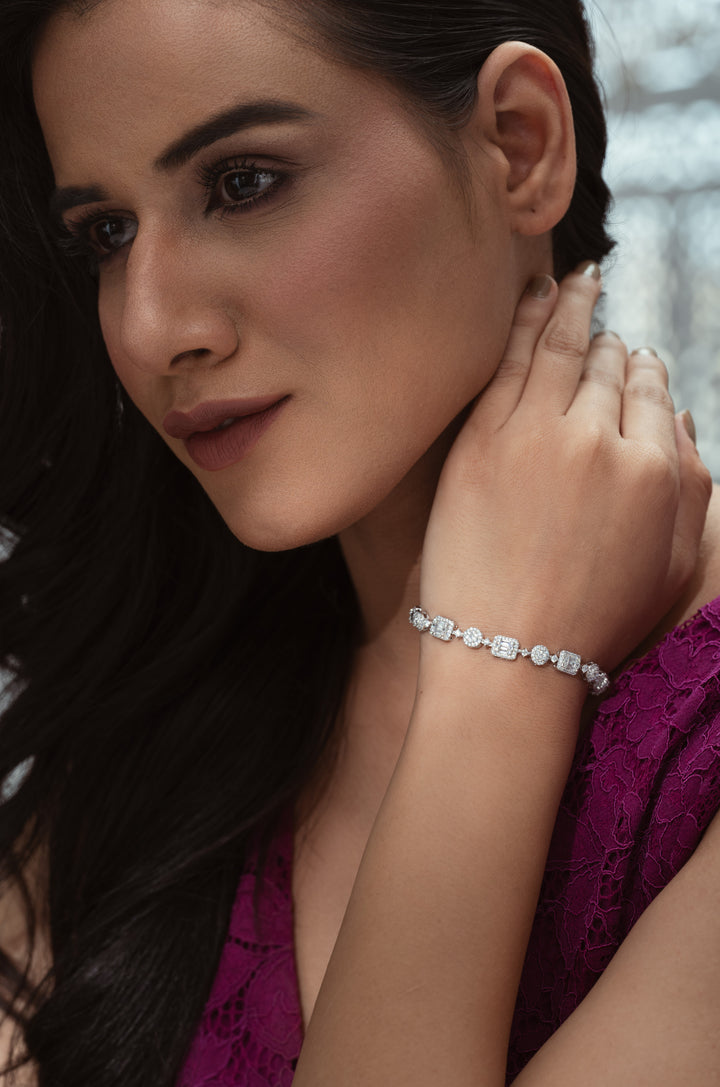 Lila Faux Diamond Bracelet