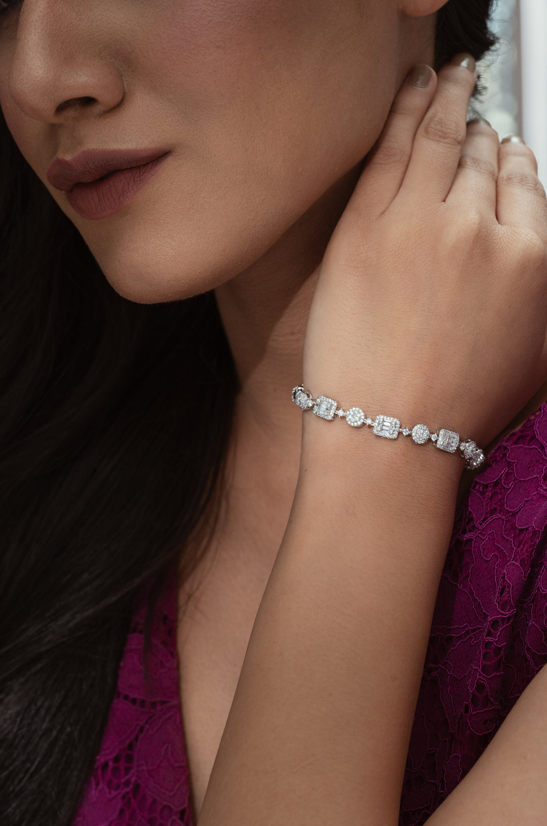 Lila Faux Diamond Bracelet