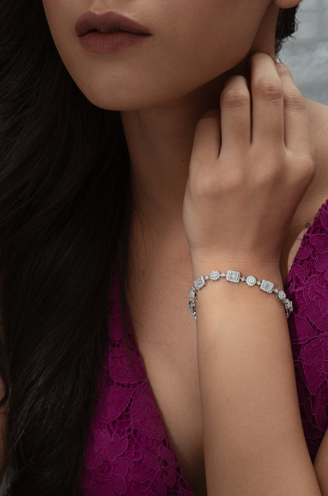 Lila Faux Diamond Bracelet