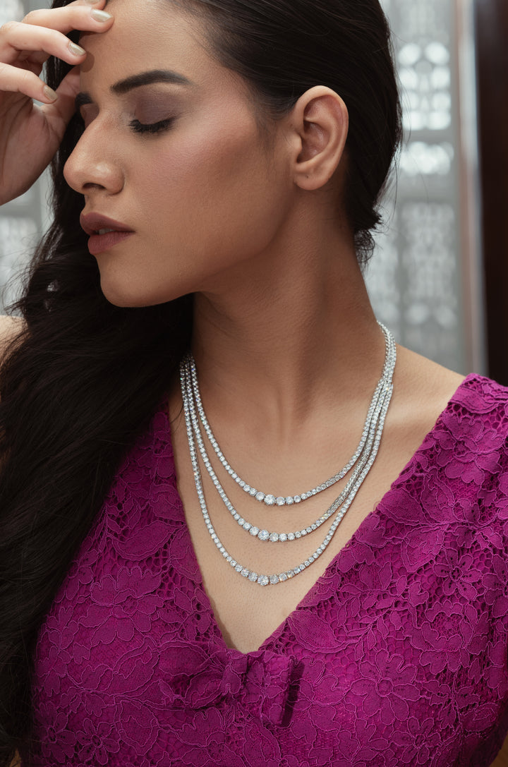 Deliha Layered Faux Diamond Necklace