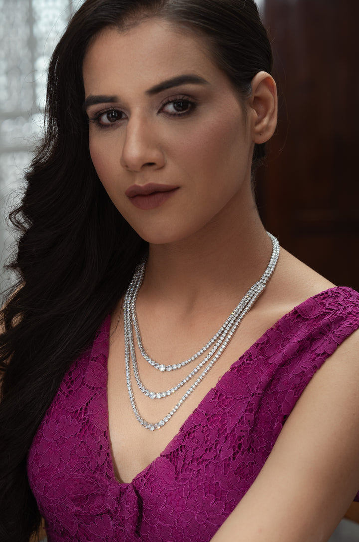 Deliha Layered Faux Diamond Necklace