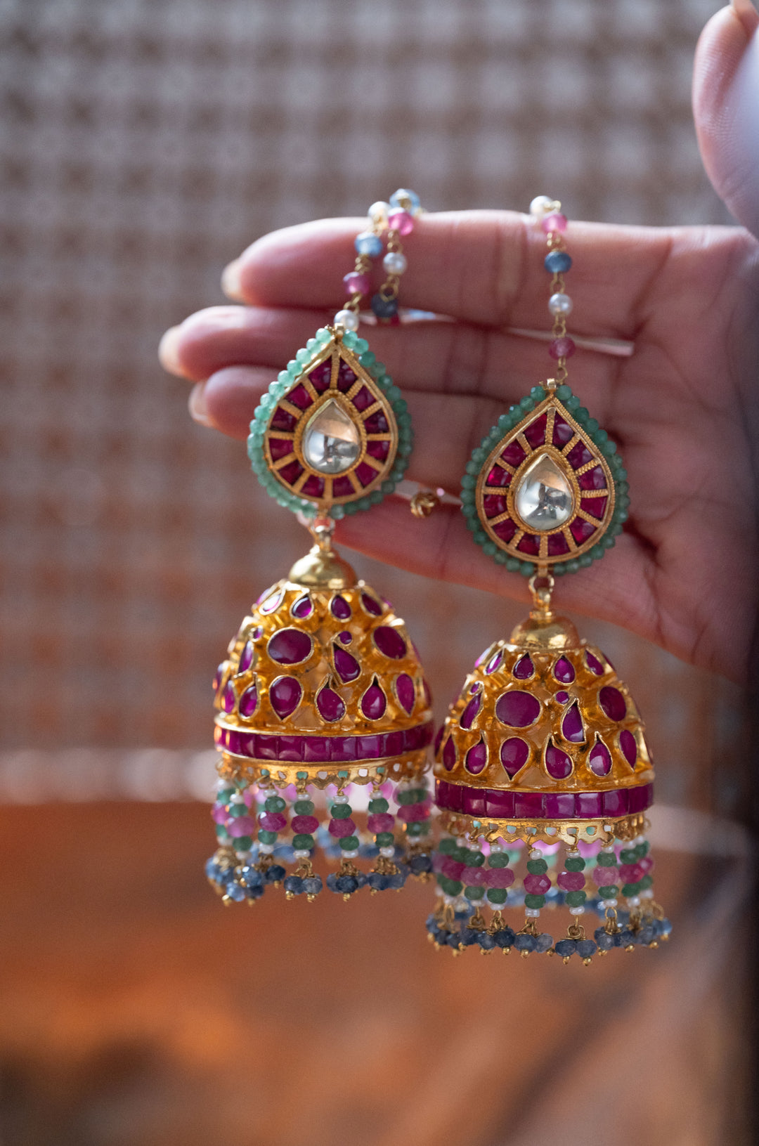 Himakshi Multicolored Kundan Jhumka Earrings