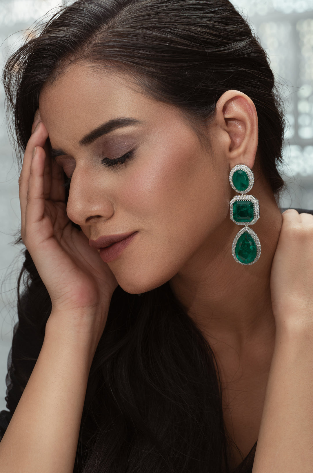 Nova Green Statement Earrings