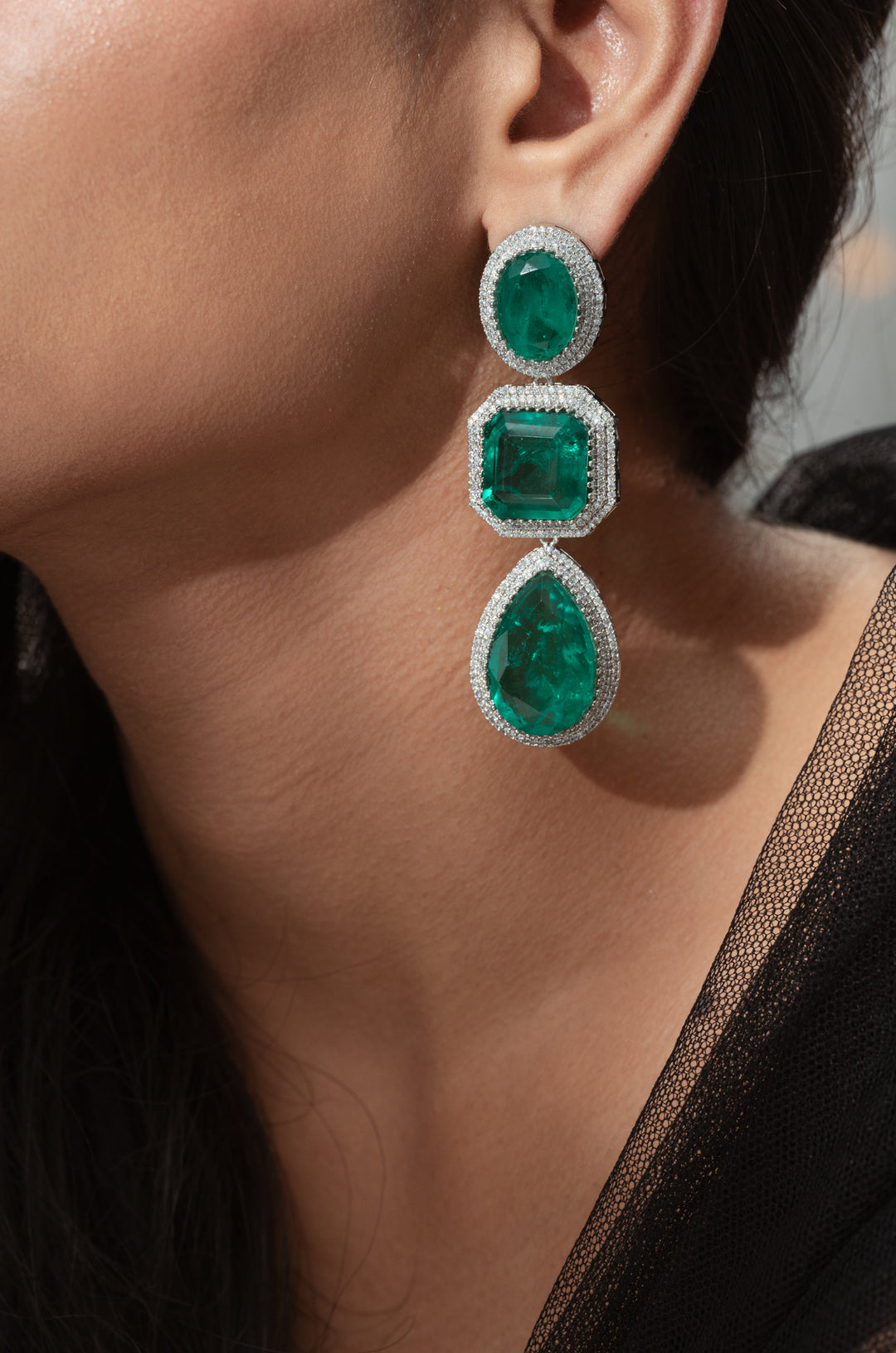 Nova Green Statement Earrings