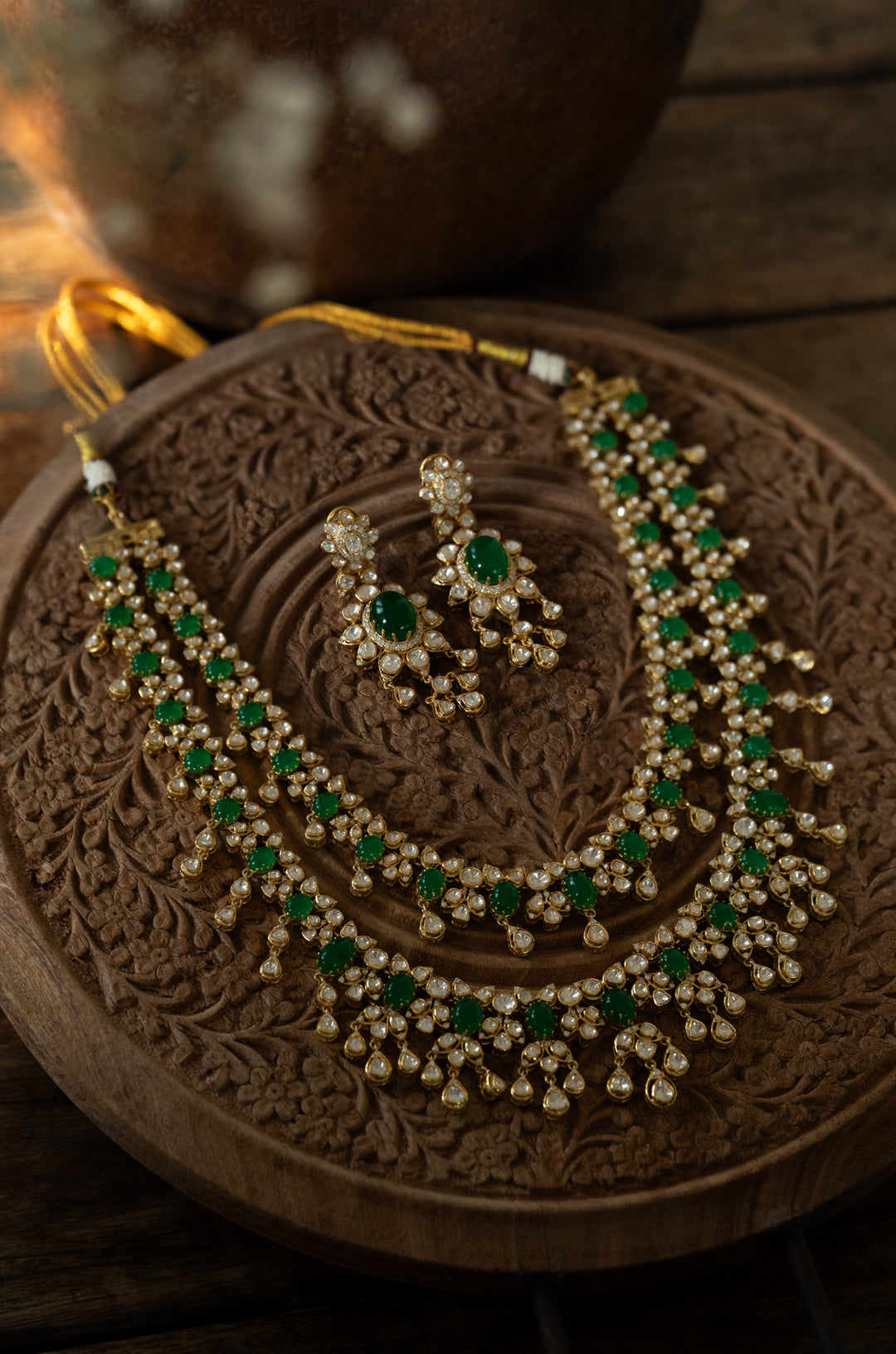 Upasana Silver Polki Necklace Set
