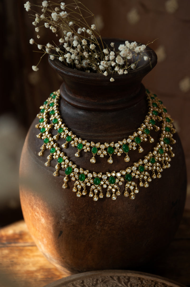 Upasana Silver Polki Necklace Set