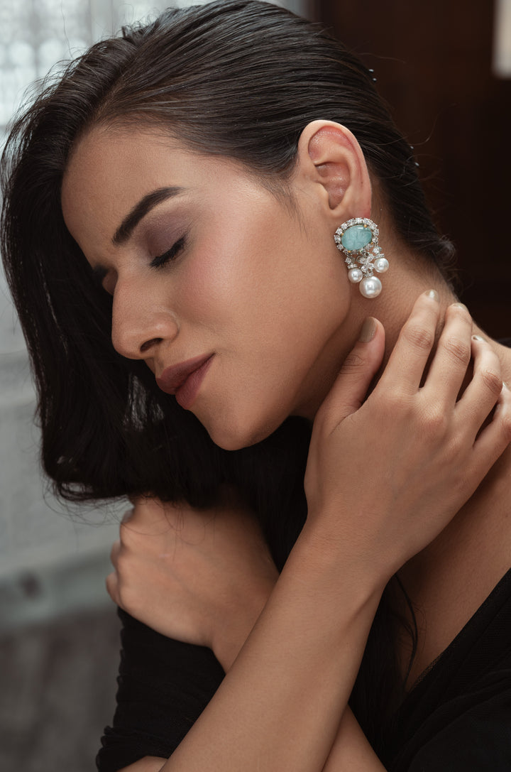 Valerie Turquoise Pearl Earrings
