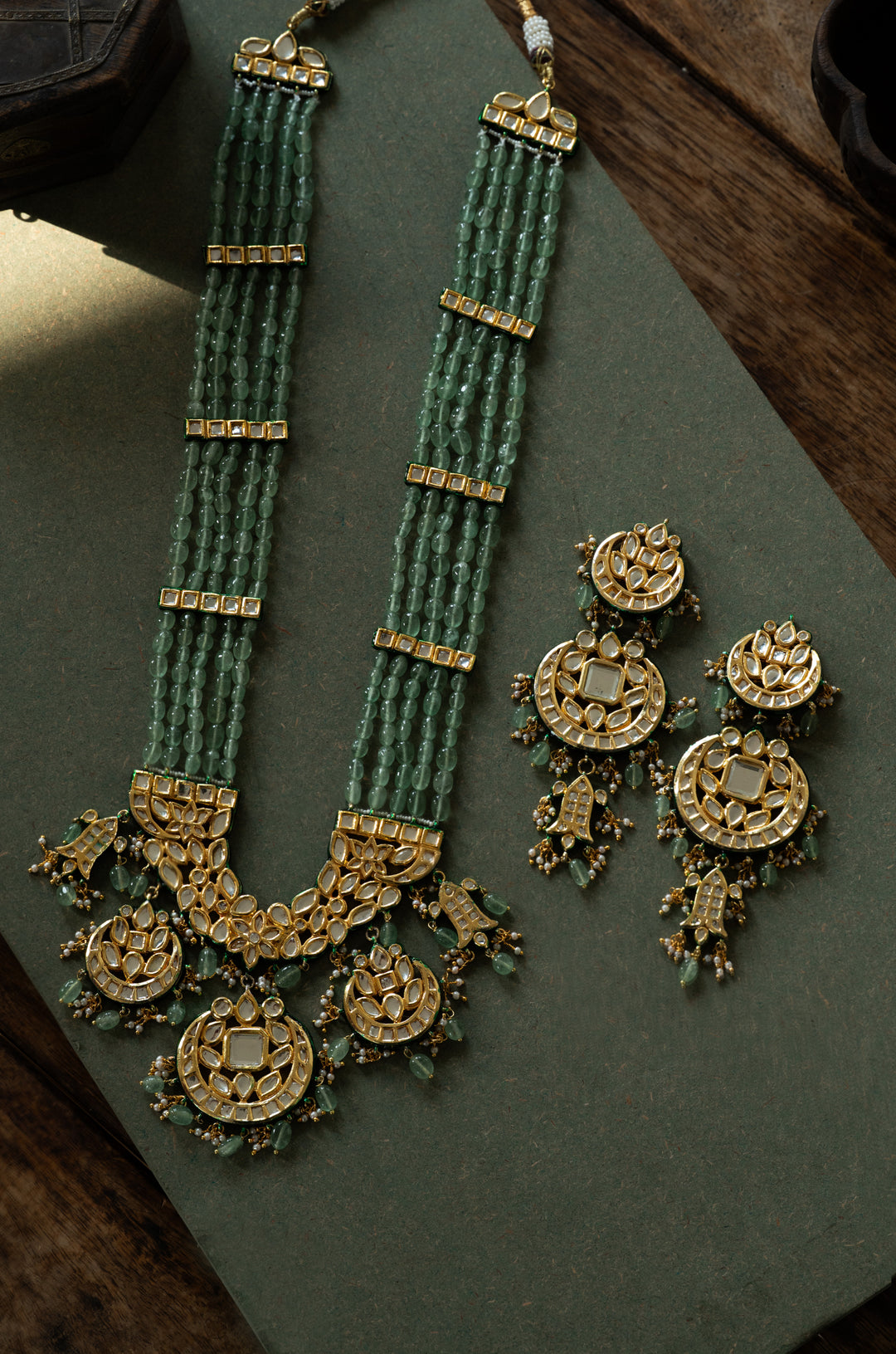 Mita Mint Kundan Necklace Set