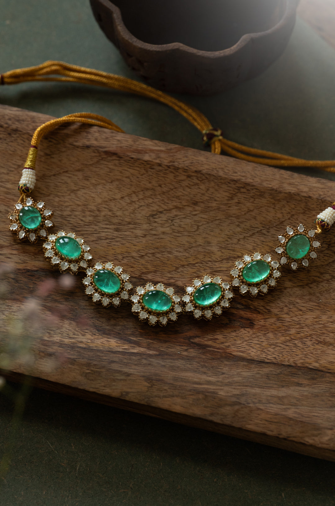 Ziva Mint Polki Choker Necklace